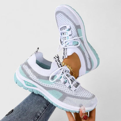 Sneakersy damskie komfortowe – skóra ekologiczna, sznurowane