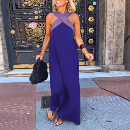 Sukienka maxi kopertowa – ruch tkaniny