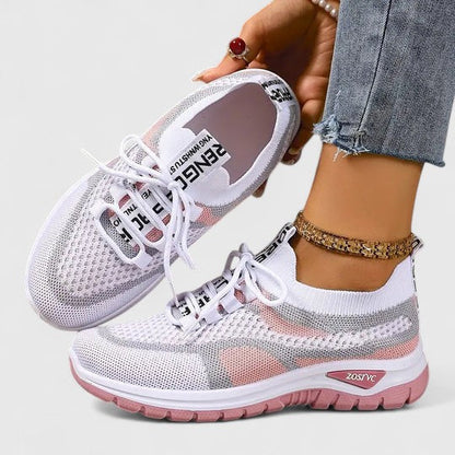 Sneakersy damskie komfortowe – skóra ekologiczna, sznurowane
