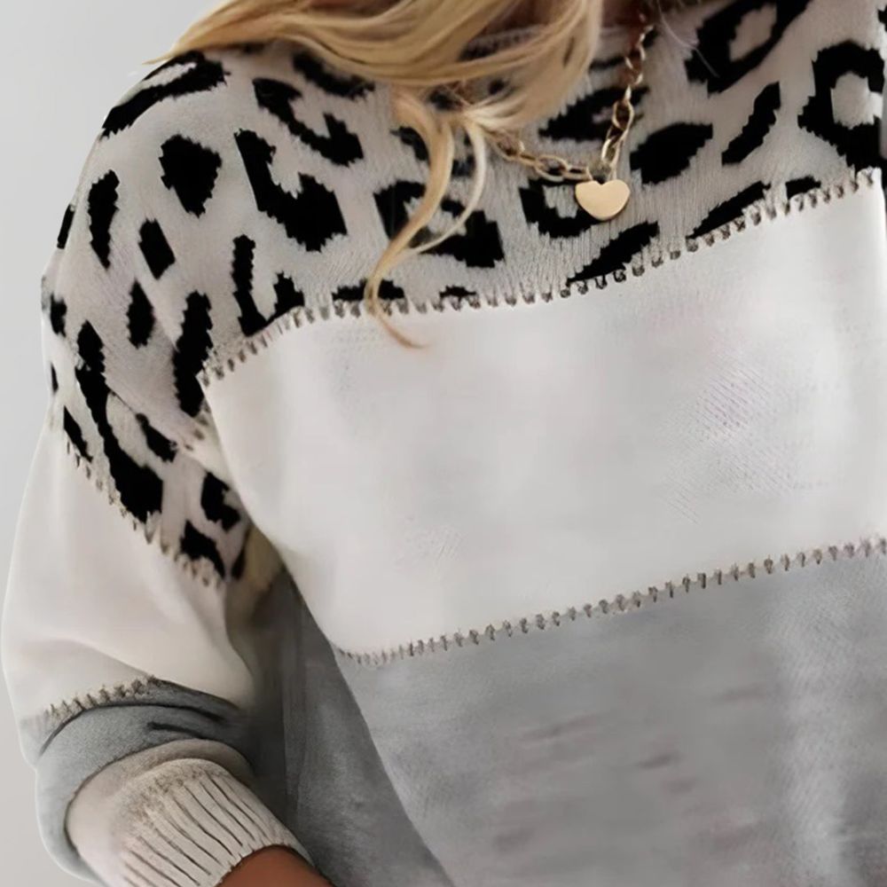 Damski sweter dzianinowy – detal wzoru