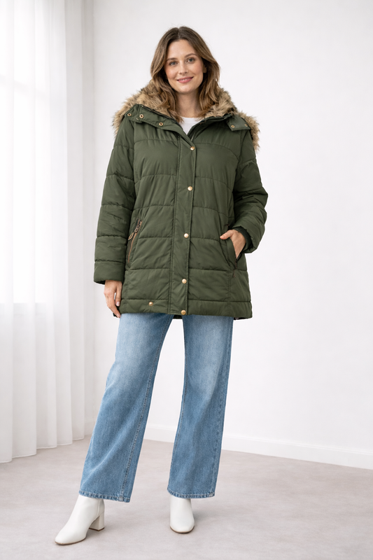 Pikowana kurtka damska oversize – luźny krój
