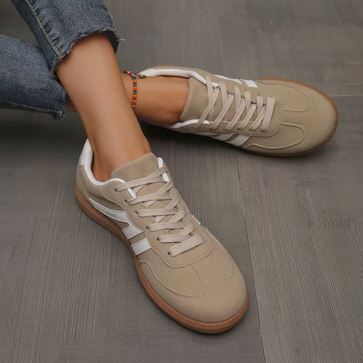 Zamszowe sneakersy ortopedyczne damskie – szeroka stopa, wygodne