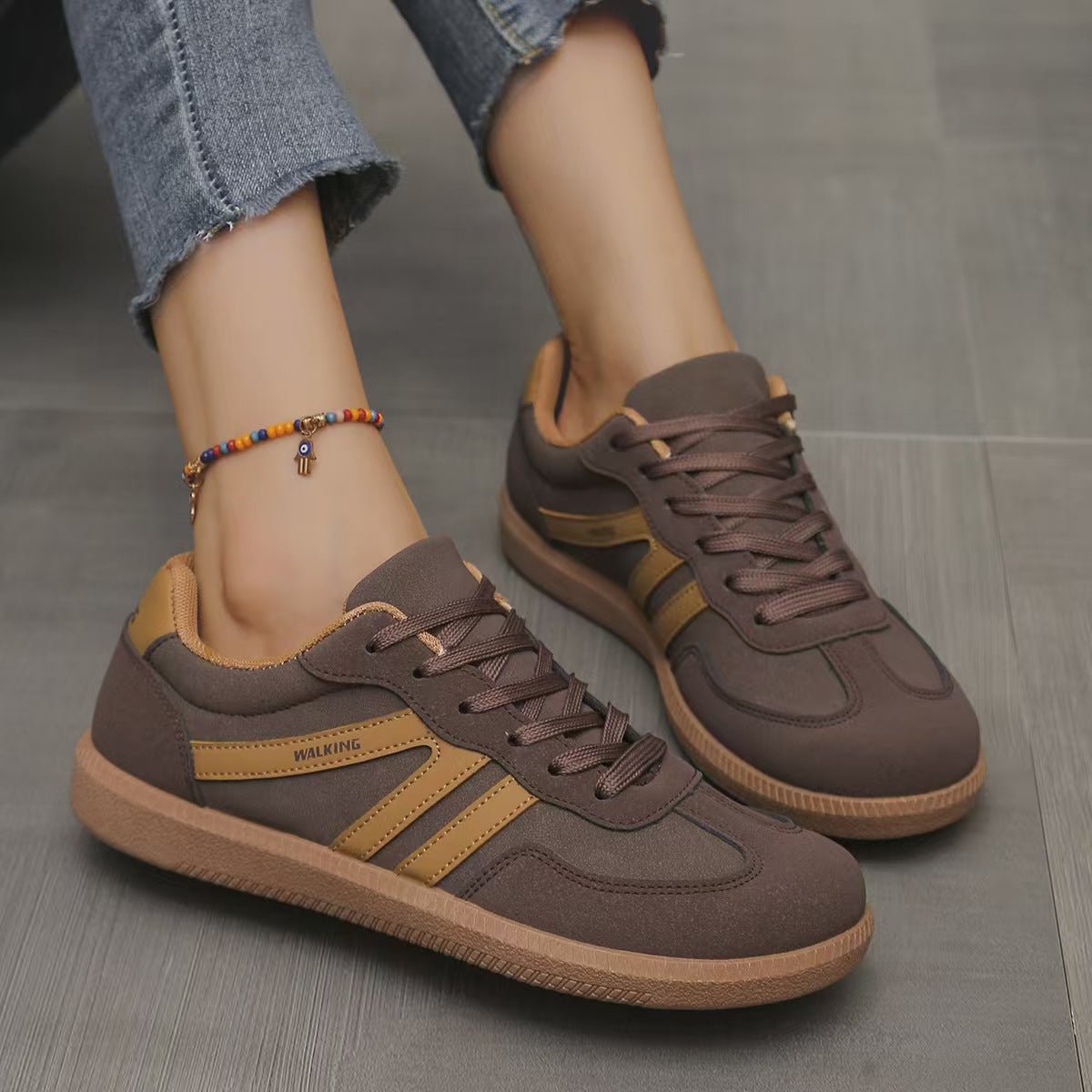 Zamszowe sneakersy ortopedyczne damskie – szeroka stopa, wygodne