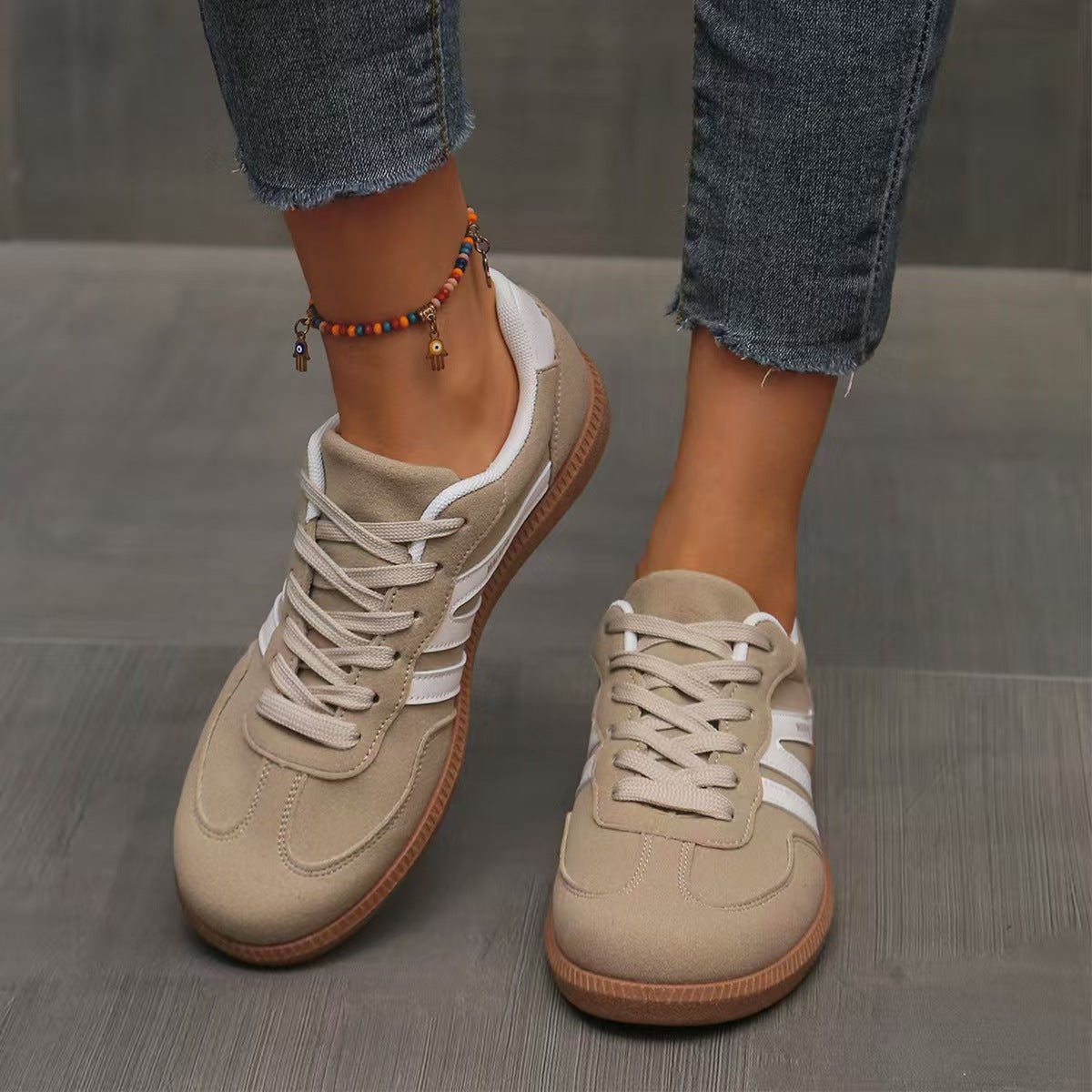 Zamszowe sneakersy ortopedyczne damskie – szeroka stopa, wygodne