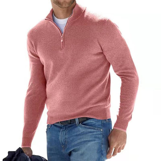 Sweter męski half-zip – profil