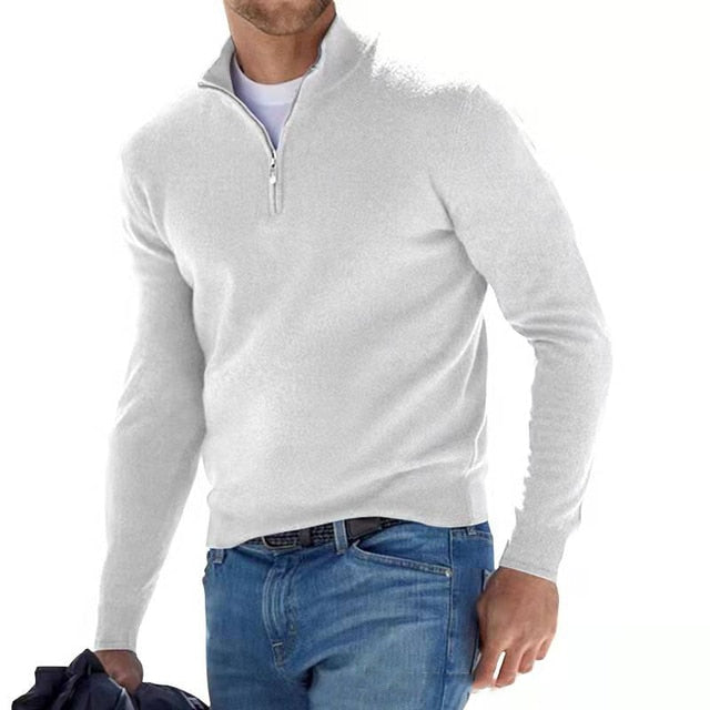 Sweter męski half-zip – tył