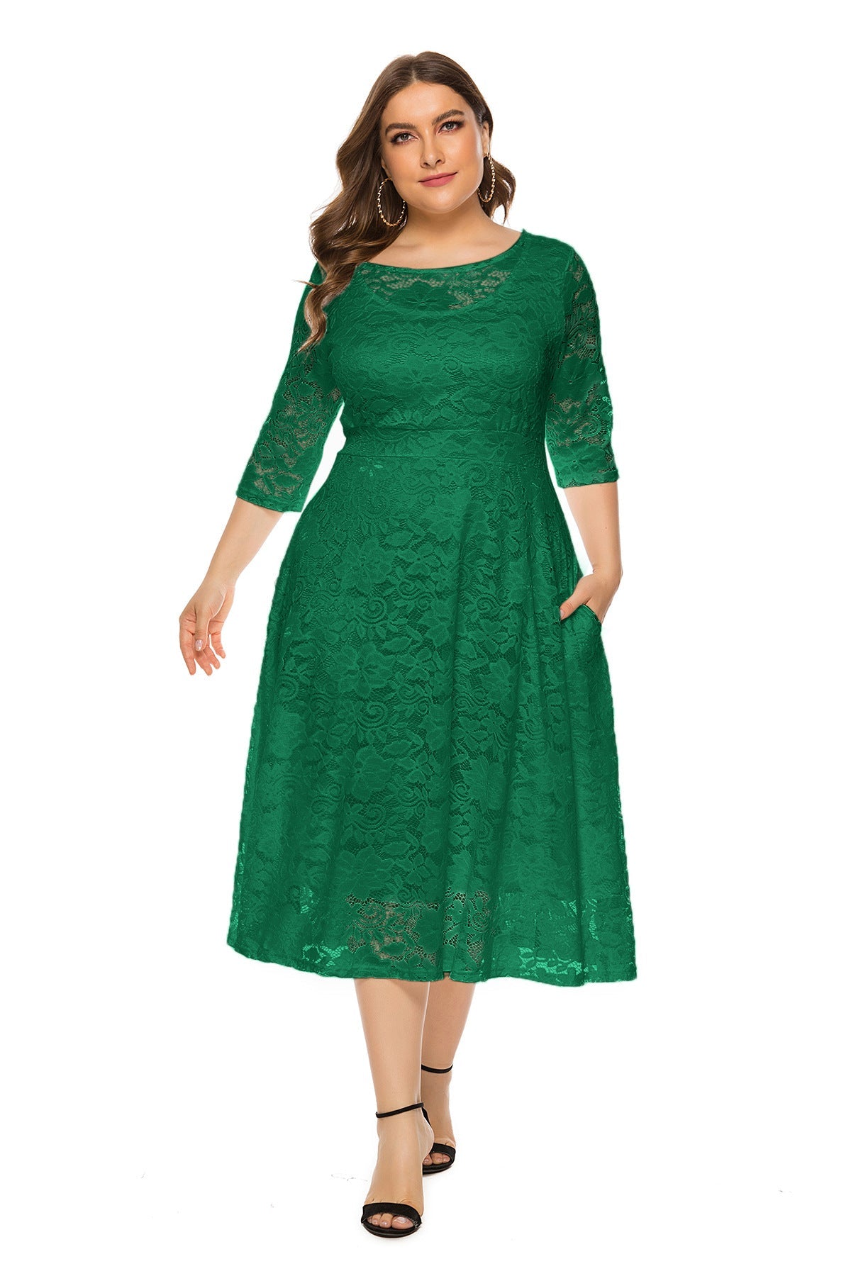 Szyfonowa sukienka maxi damska – długi rękaw, lekki krój