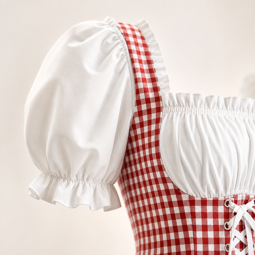 Sukienka dirndl w kratę – wersja czerwona