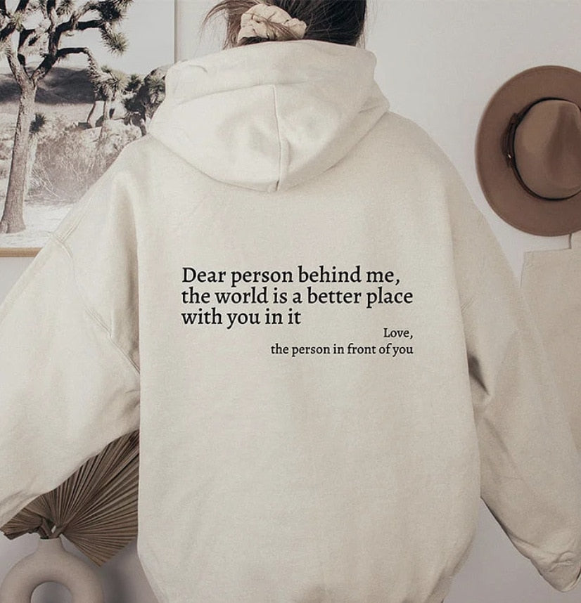 Bluza z kapturem z napisem – unisex, miękka i wygodna
