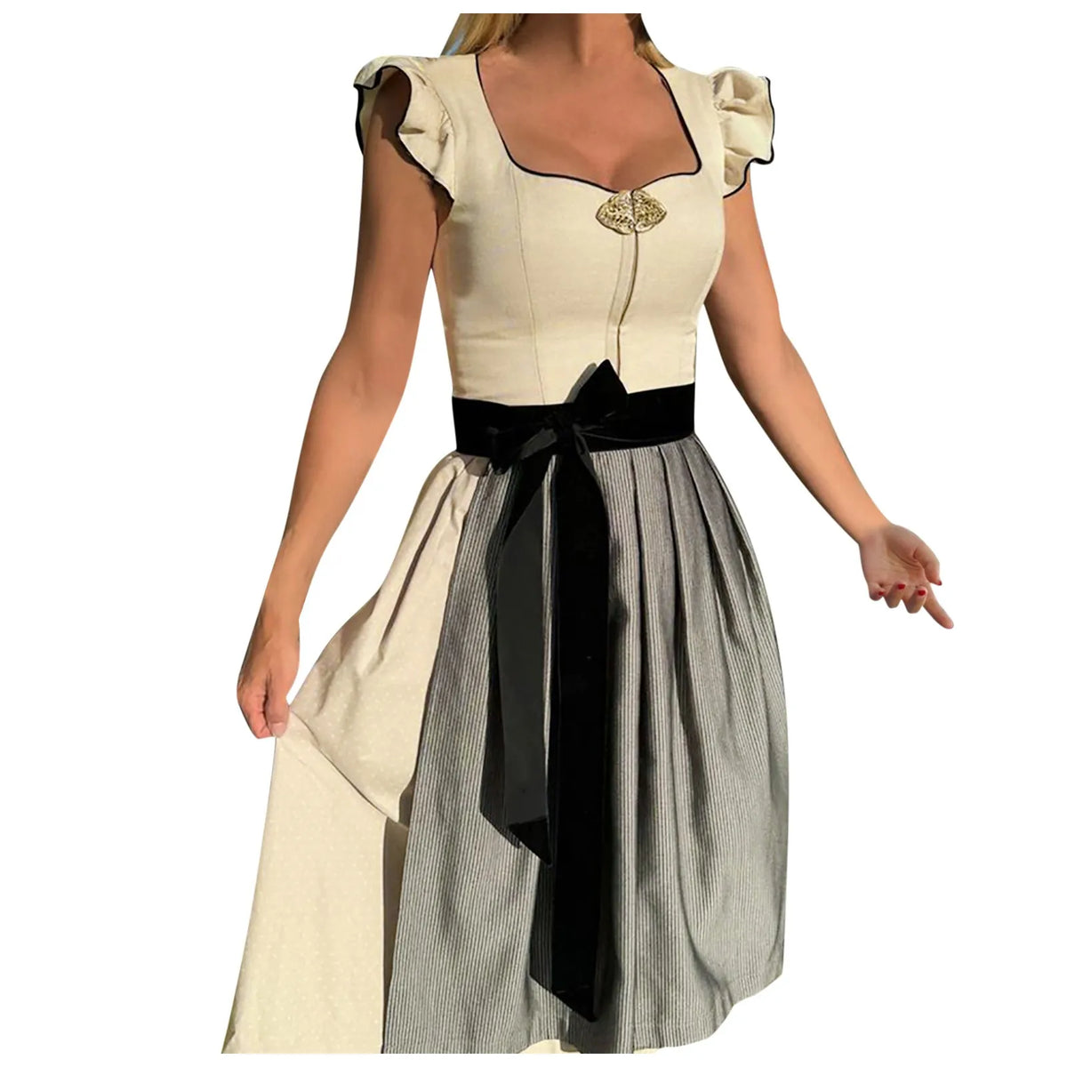 Sukienka na Oktoberfest midi – patchworkowy wzór