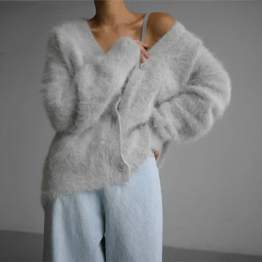 Kardigan damski oversize – rozpinany