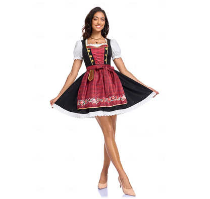 Sukienka dirndl – detal dekoltu w serek