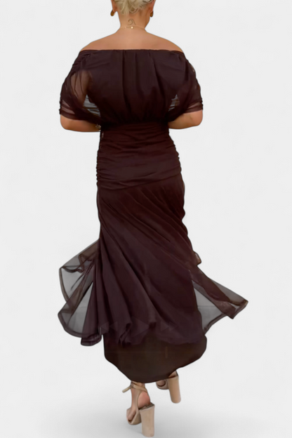 Sukienka maxi damska – ruch tkaniny