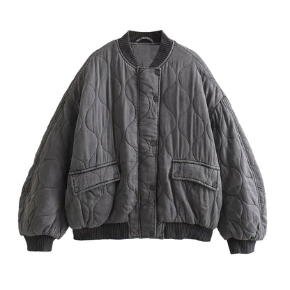 Kurtka bomber oversize – widok z przodu