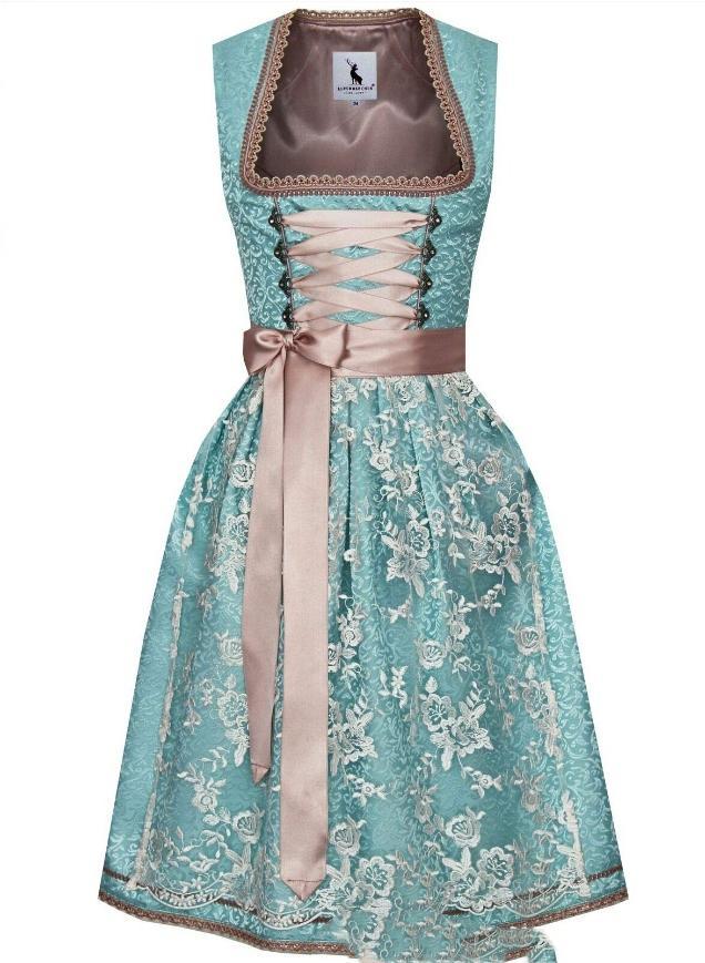 Sukienka dirndl – koronkowa spódnica z kwiatowym wzorem