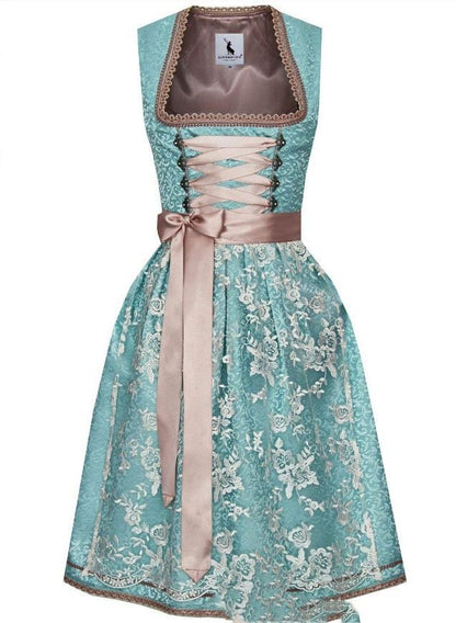 Sukienka dirndl – koronkowa spódnica z kwiatowym wzorem