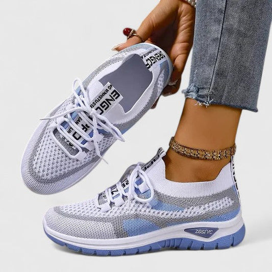 Sneakersy damskie komfortowe – skóra ekologiczna, sznurowane