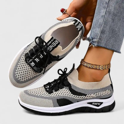 Sneakersy damskie komfortowe – skóra ekologiczna, sznurowane
