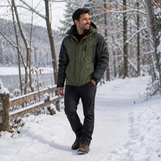 Kurtka męska outdoorowa – poliamid, wiatroszczelna, z kapturem