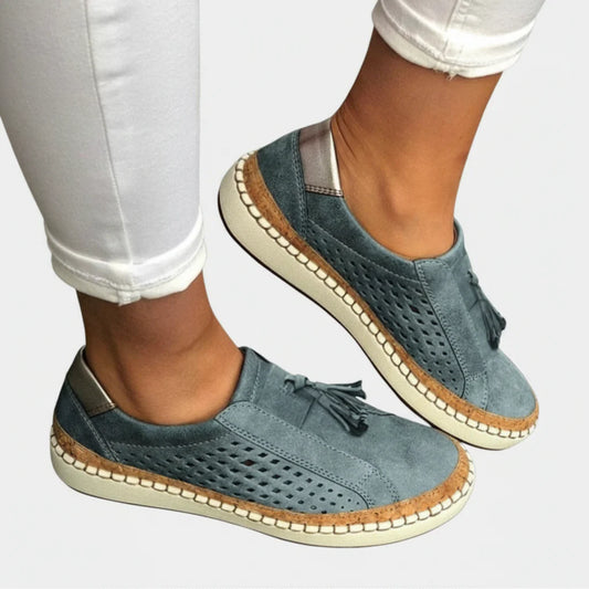 Sneakersy wsuwane z dzianiny – wersja niebieska