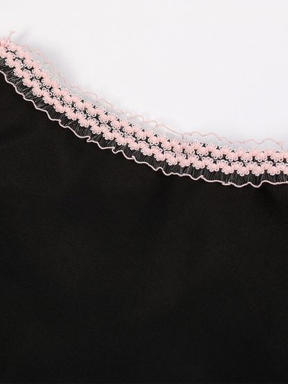 Sukienka dirndl damska w kwiaty – bawełna, czarna, na Oktoberfest