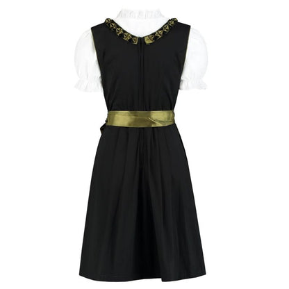 Oliwkowy fartuszek dirndl z czarną koronką