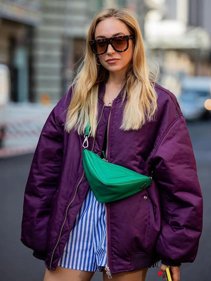 Kurtka bomber oversize – wersja khaki