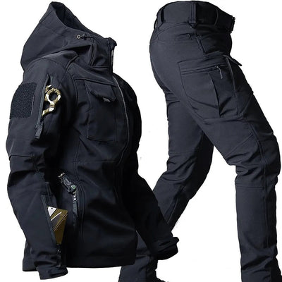 Komplet męski outdoorowy – poliamid, softshell, wiatro- i wodoodporny