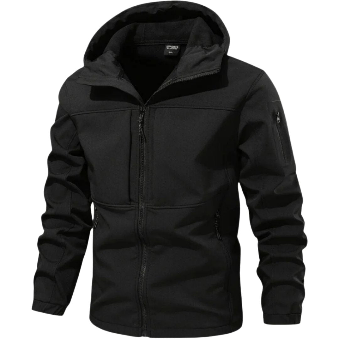 Męska kurtka softshell z poliamidu – wodoodporna, czarna