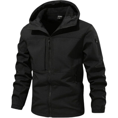 Męska kurtka softshell z poliamidu – wodoodporna, czarna