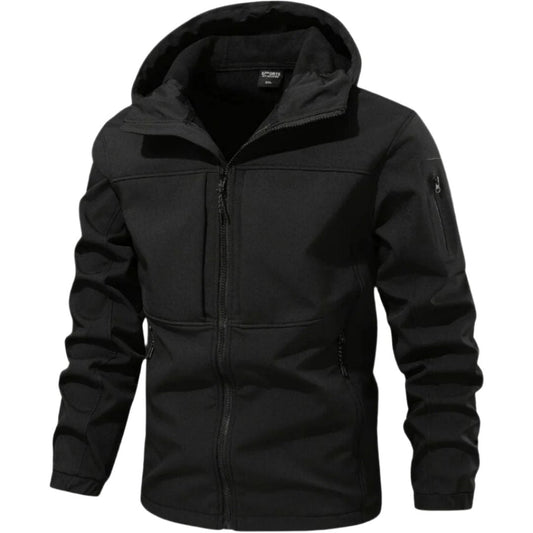 Męska kurtka softshell z poliamidu – wodoodporna, czarna
