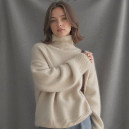 Sweter damski z golfem – tył