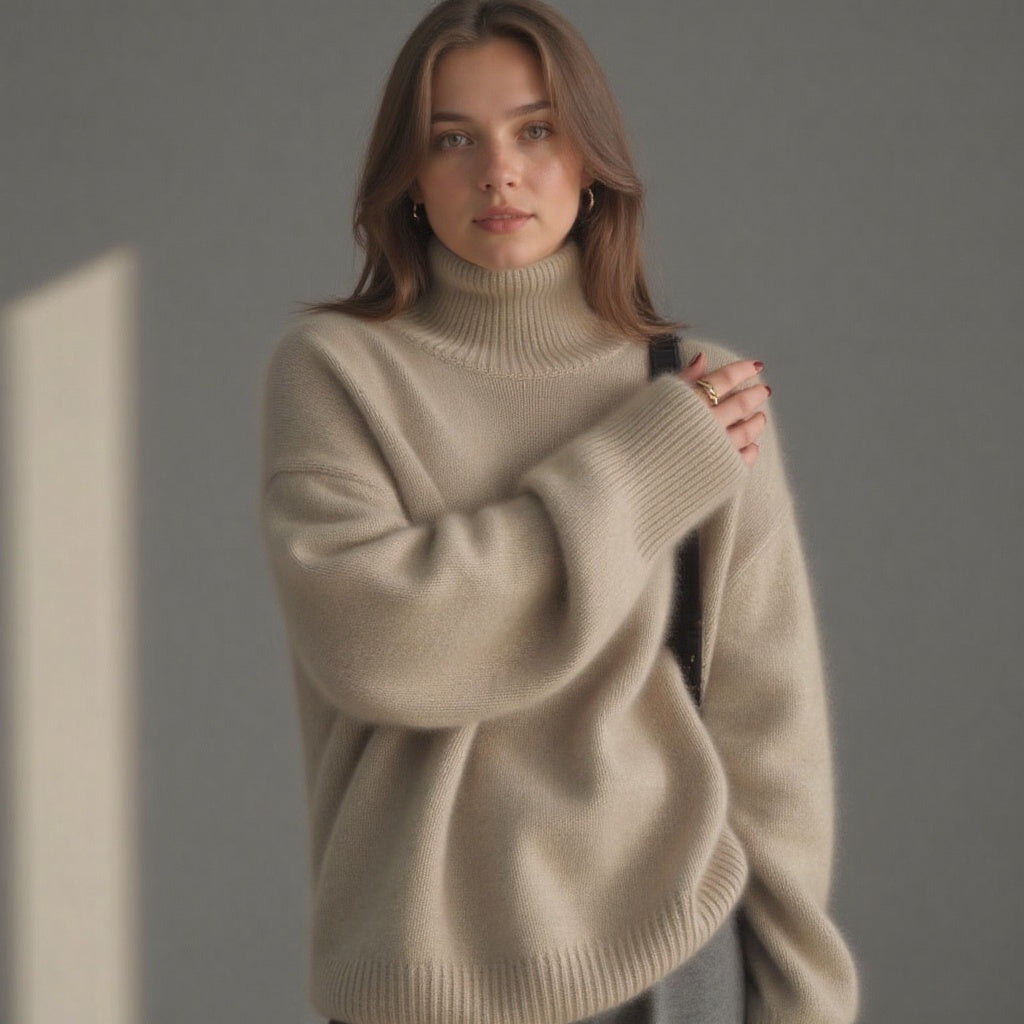Sweter damski oversize – khaki