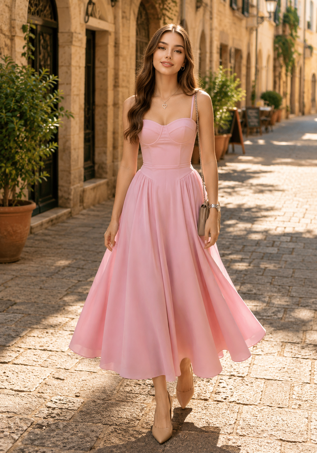 Kalina- Elegancki francuski top w stylu retro z wiązaniem na szyi