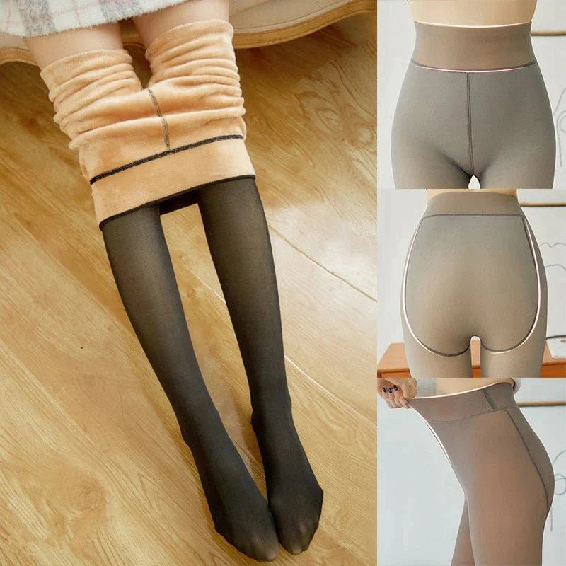 Ocieplane legginsy zimowe damskie – czarne