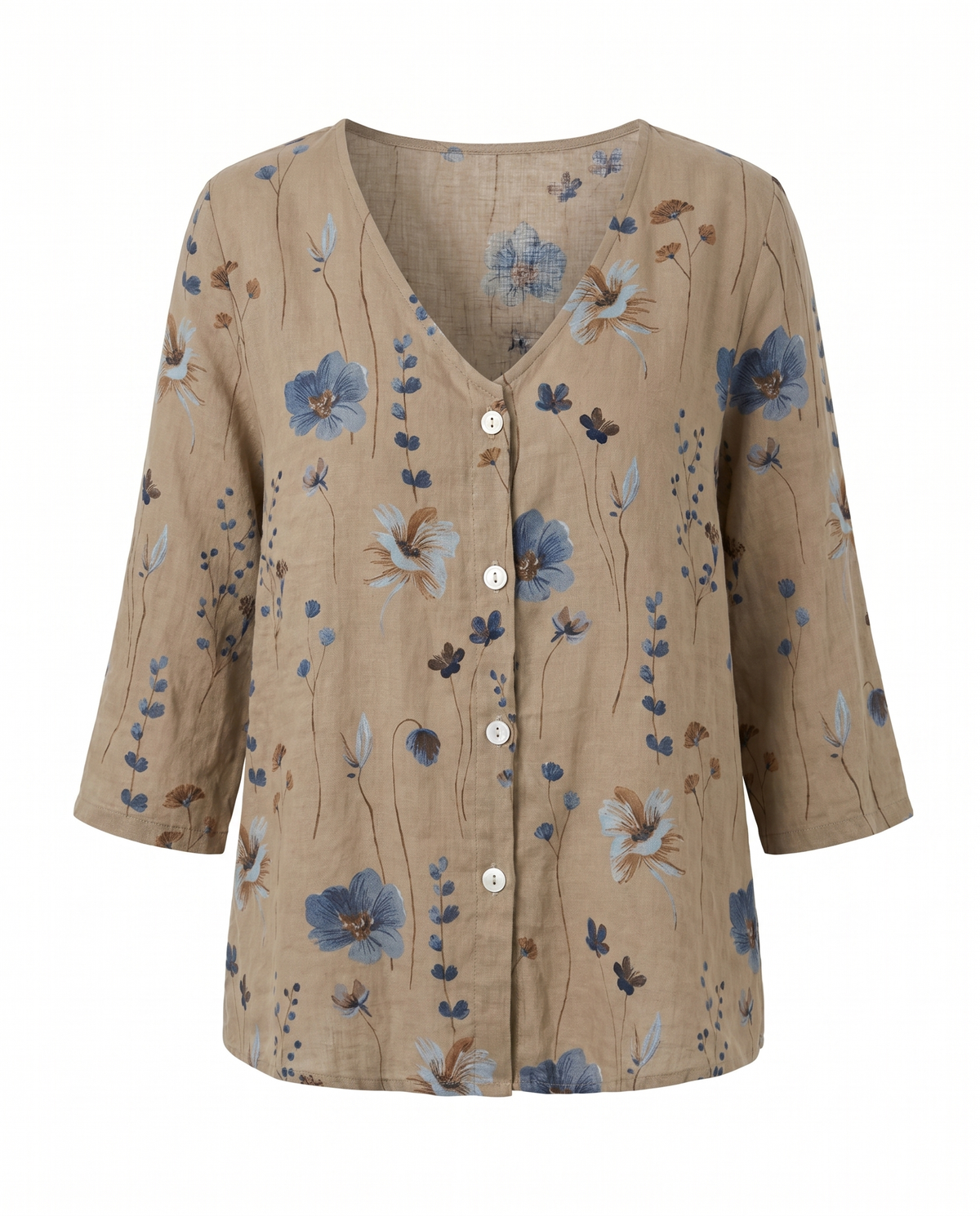 Lniana bluzka – wersja khaki