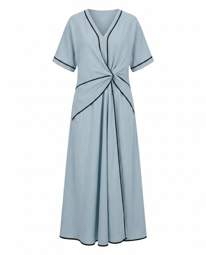 Sukienka maxi damska – niebieska